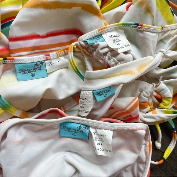 y2k letarte stripe bikini set 4 piece - Picture 6 of 6